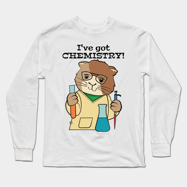 I've Got Chemistry Science Guinea Pig Long Sleeve T-Shirt by Sue Cervenka